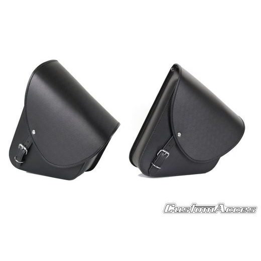 Leather saddlebag CUSTOMACCES BARCELONA APB001N črna par