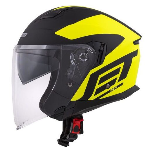 Jet čelada CASSIDA JET TECH CORSO black matt / yellow fluo M