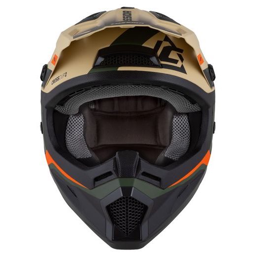 Motocross Helmet CASSIDA CROSS CUP 2 NAPA JUNIOR sand/green/orange/black matt M