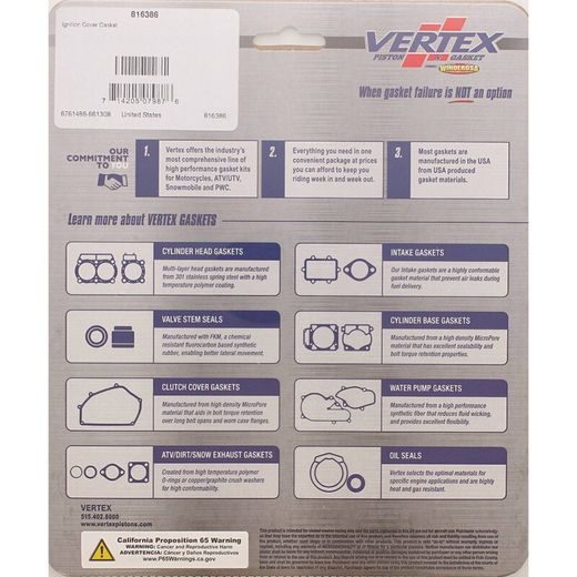 Ignition Cover Gasket WINDEROSA 816386