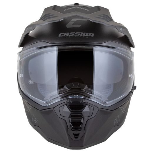 Motocross Helmet CASSIDA ROAD RUNNER DUAL black matt/ dark grey/ black matt peak XS