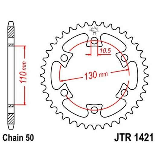 Zadnji verižnik (zobnik) JT JTR 1421-40 40T, 530