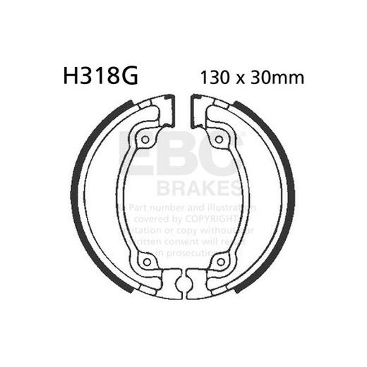 Brake shoe set EBC H318G grooved includings springs