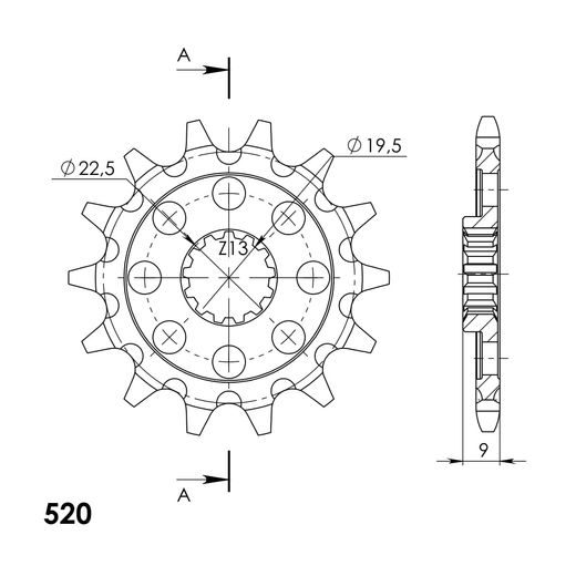 Sprednji verižnik SUPERSPROX CST-1442:14 14T, 520