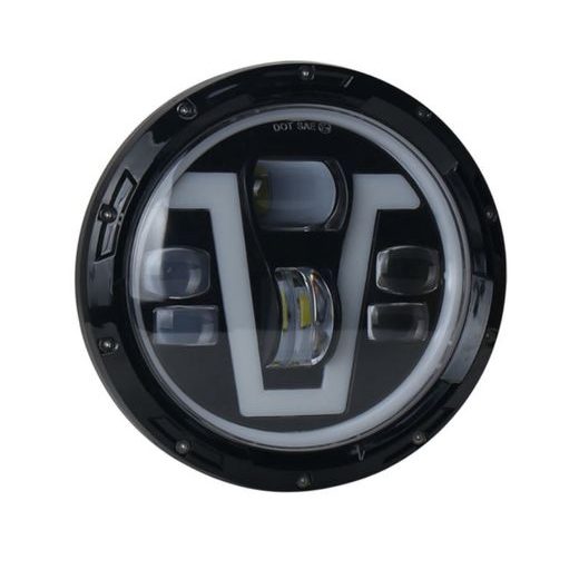 Headlight CUSTOMACCES VICTORY HL0015N with support črna