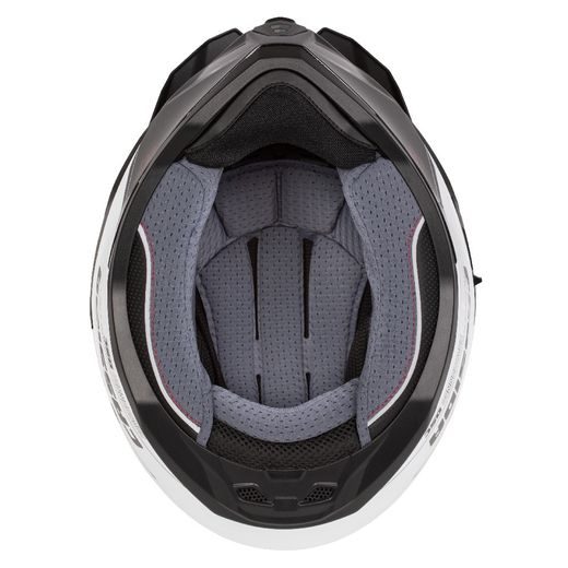 Motocross Helmet CASSIDA ROAD RUNNER DUAL white/ black/ black matt peak XS