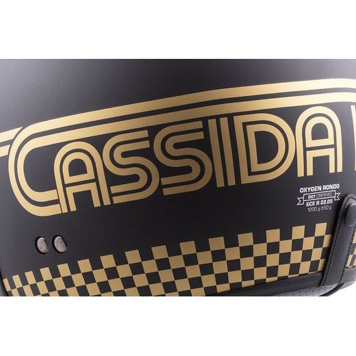 Jet čelada CASSIDA OXYGEN RONDO black matt / gold 2XL