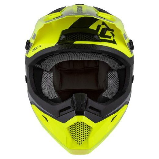 Motocross Helmet CASSIDA CROSS CUP 2 NAPA JUNIOR yellow fluo/black/pearl gray M