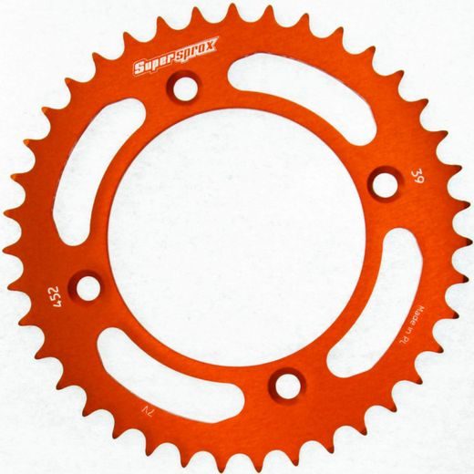 Aluminijasti zadnji verižnik (zobnik) SUPERSPROX RAL-452:39-ORG oranžna 39T, 415