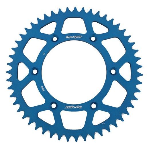 Aluminijasti zadnji verižnik (zobnik) SUPERSPROX RAL-8000:51-BLU moder 51T, 520
