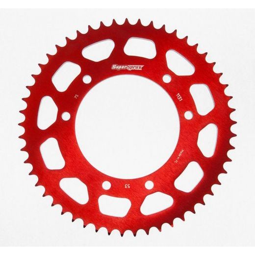 Aluminijasti zadnji verižnik (zobnik) SUPERSPROX RAL-1131:53-RED rdeč