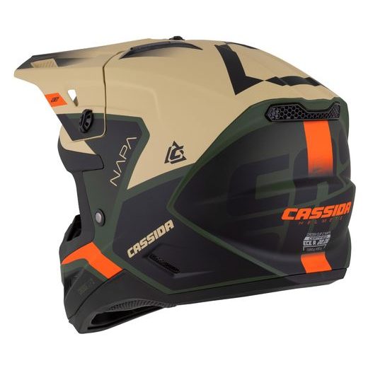 Motocross Helmet CASSIDA CROSS CUP 2 NAPA sand/ green/ orange/ black matt M