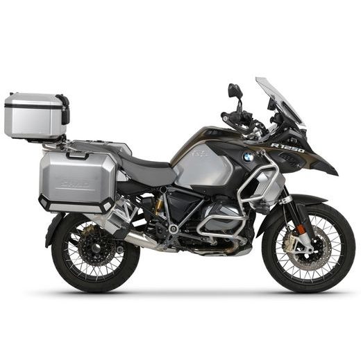 Komplet aluminijastih kovčkov z nosilci in ploščo SHAD TERRA, 48L zadnji kovček in 36L/47L stranski kovčki SHAD R 1200 GS Adventure/ R 1250 GS Adventure