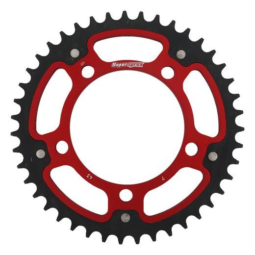 Zadnji verižnik (zobnik) SUPERSPROX STEALTH RST-7:43-RED rdeč 43T, 525