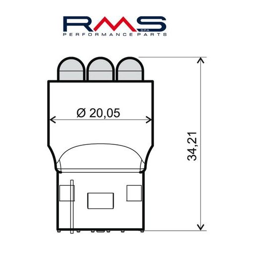 Žarnica RMS 246510530 12V 6 Led, T20 blue (2 pcs)
