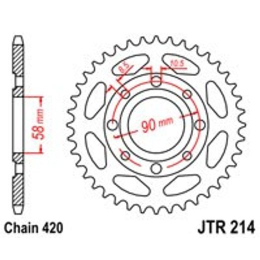 Zadnji verižnik (zobnik) JT JTR 214-36 36T, 420