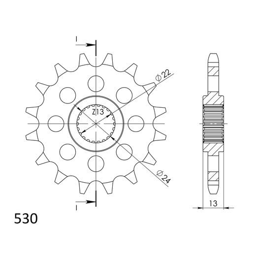 Sprednji verižnik SUPERSPROX CST-3411:14 14T, 530