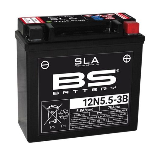 Tovarniško aktiviran akumulator BS-BATTERY 12N5.5-3B (FA) SLA