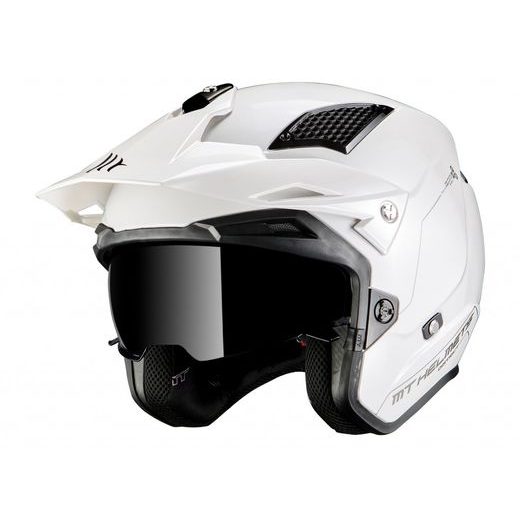 Trial helmet MT Helmets DISTRICT SV S SOLID A0 GLOSS WHITE XS
