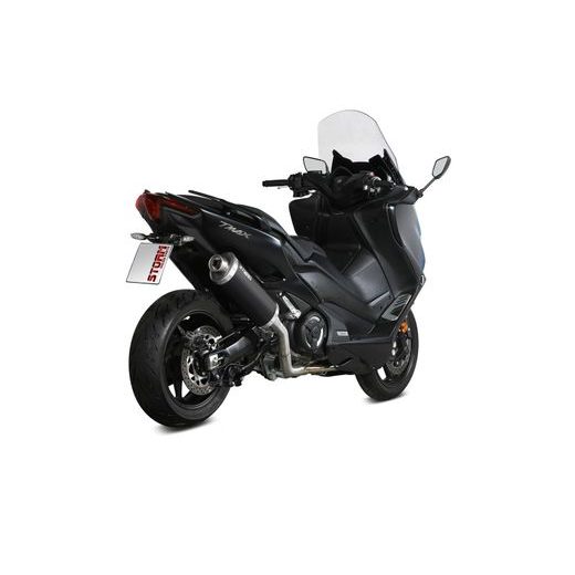 Celoten izpušni sistem 2x1 STORM OVAL Y.061.LX2B Kovinsko črna