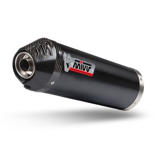 Celoten izpušni sistem 2x1 MIVV OVAL Y.061.LVC Steel black / Carbon cap
