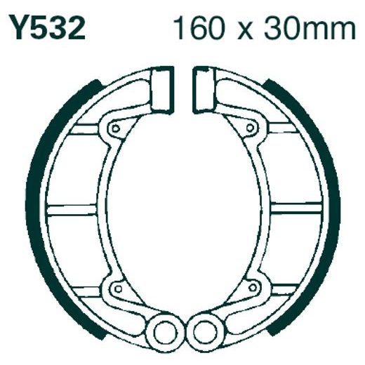 Brake shoe set EBC Y532G grooved