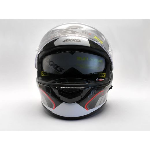INTEGRALNA čelada AXXIS RACER GP CARBON SV spike a0 gloss pearl white XXL