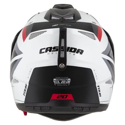 Motocross Helmet CASSIDA TOUR 2.0 X-TRA white/red/black/black matt peak 2XL