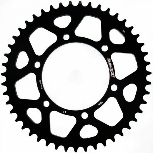 Aluminijasti zadnji verižnik (zobnik) SUPERSPROX RAL-486:47-BLK črna 47T, 520