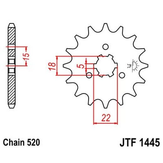 Sprednji verižnik JT JTF 1445-14 14T, 520