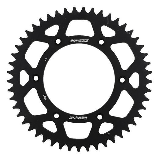 Aluminijasti zadnji verižnik (zobnik) SUPERSPROX RAL-8000:49-BLK črna 49T, 520