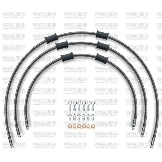 STANDARD Front brake hose kit Venhill POWERHOSEPLUS DUC-7004FS-CB (3 cevi v kompletu) Carbon hoses, stainless steel fittings