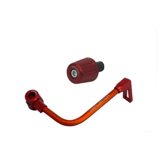 Lever guard in aluminium + left end ACCOSSATO DE004 with orange hose and joint right