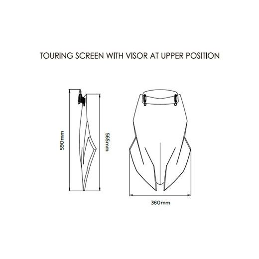 Windscreen PUIG TOURING WITH VISOR 20392H smoke