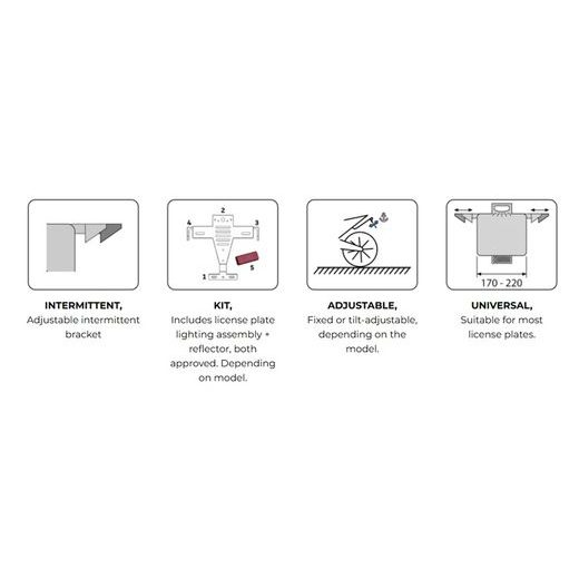 Adjustable license support PUIG 22685N črna