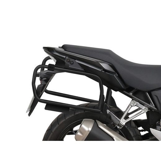 Komplet aluminijastih kovčkov z nosilci in ploščo SHAD TERRA BLACK, 37L zadnji kovček in 47L stranski kovčki SHAD HONDA CB 500 X