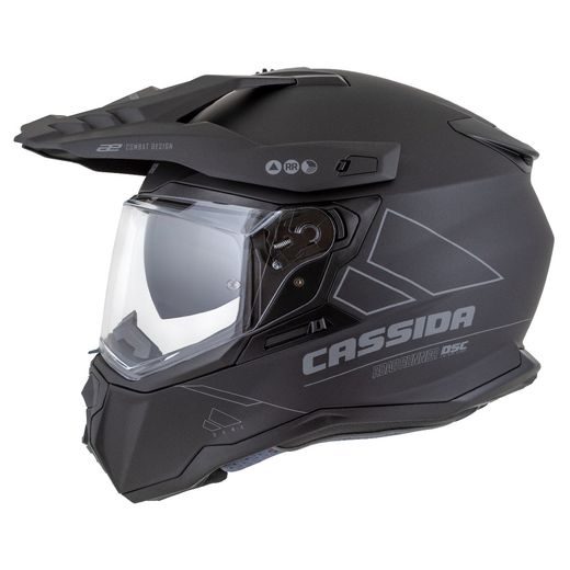 Motocross Helmet CASSIDA ROAD RUNNER DUAL black matt/ dark grey/ black matt peak S