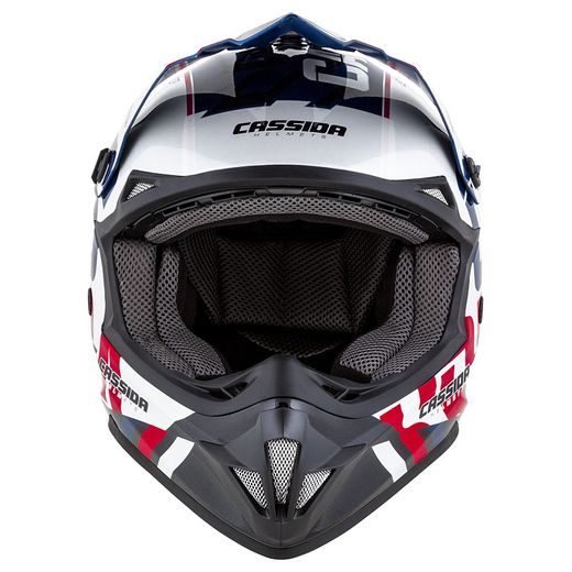 Motocross Helmet CASSIDA CROSS CUP SONIC red / blue /white 2XL