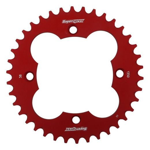 Aluminijasti zadnji verižnik (zobnik) SUPERSPROX RAL-1350:38-RED rdeč 38T, 520