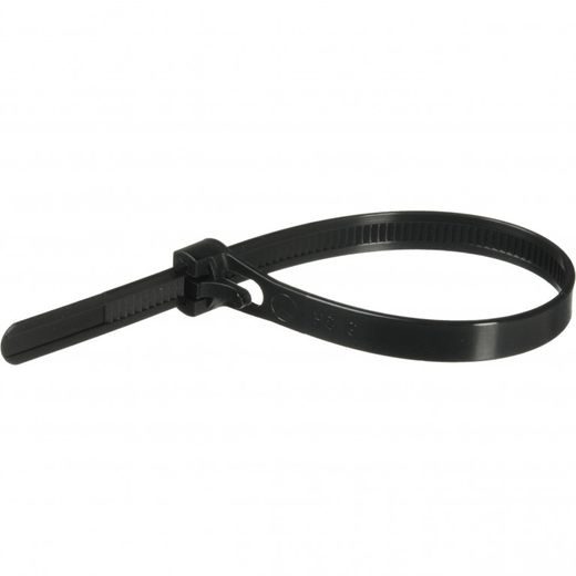 Reusable zip tie POLISPORT 8462200001 12 pcs črna