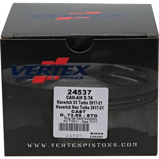 Complete piston VERTEX 24537 Cylinder 74, piston 73,95 mm (Cast)