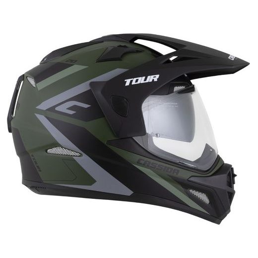 Motocross Helmet CASSIDA TOUR 2.0 X-TRA white/red/black/black matt peak M