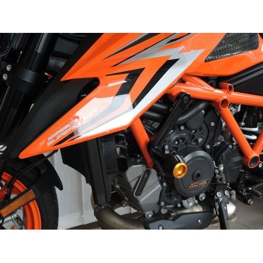 Crash protectors RDMOTO KTM13N bela with silver caps