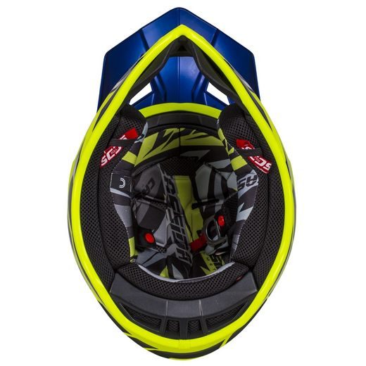 Motocross Helmet CASSIDA Cross Pro II Contra fluo yellow/ blue/ black/ white XL