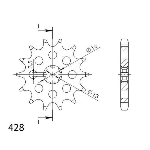 Sprednji verižnik SUPERSPROX CST-542:14 14T, 428
