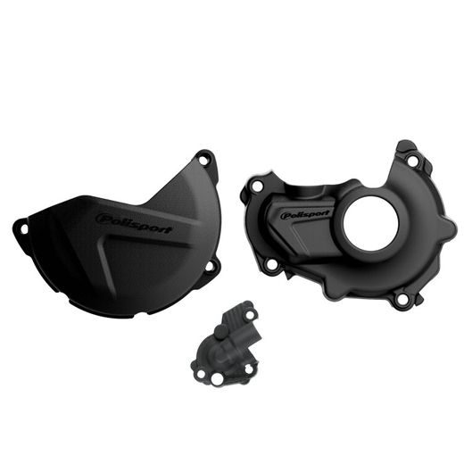 Clutch and ignition cover protector kit POLISPORT 90945 Črn