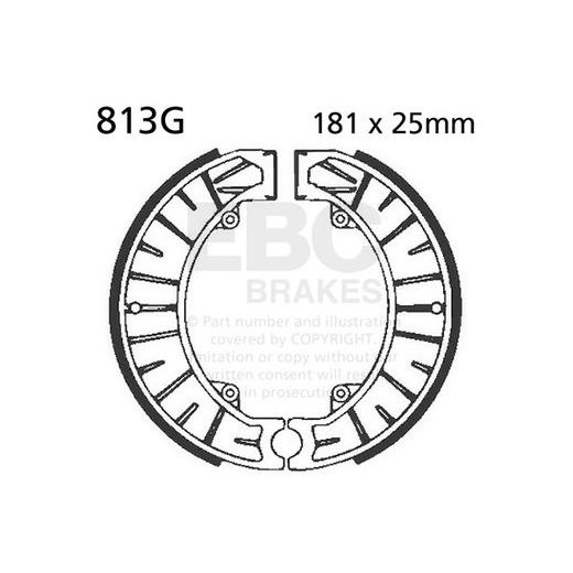 Brake shoe set EBC 813G grooved