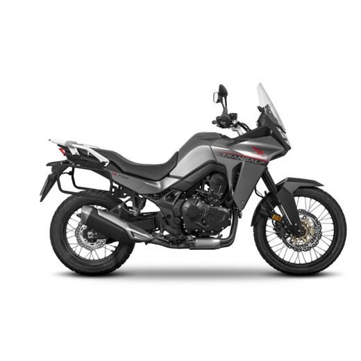 Set of SHAD TERRA TR40 adventure saddlebags and SHAD TERRA aluminium top case TR55 PURE BLACK, including mounting kit SHAD HONDA TRANSALP 750