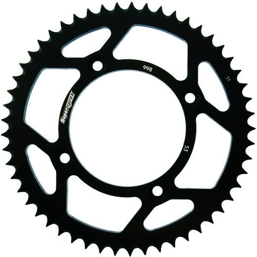Rear ALU sprocket SUPERSPROX RAL-998:53-BLK črna 53T, 428