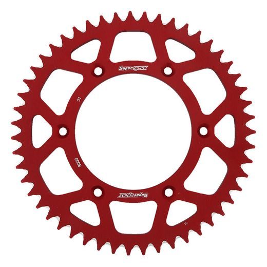 Aluminijasti zadnji verižnik (zobnik) SUPERSPROX RAL-8000:51-RED rdeč 51T, 520